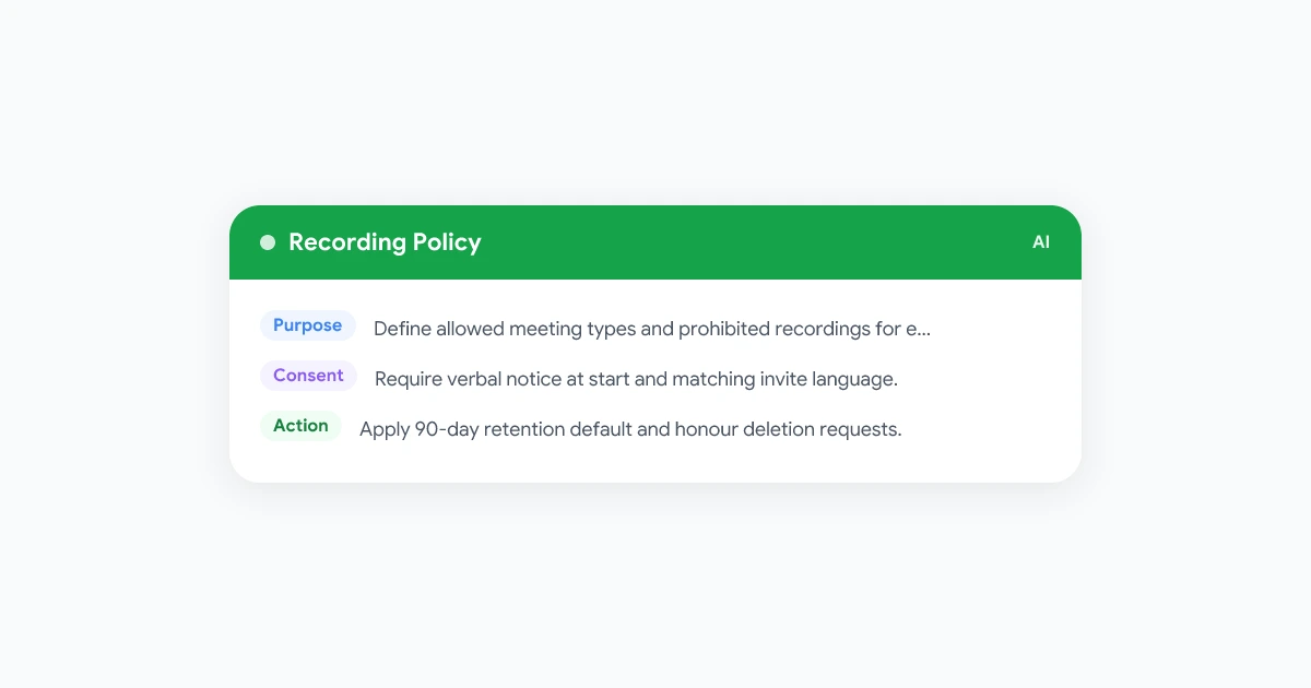 Meeting Recording Policy Template for HR and Legal Teams