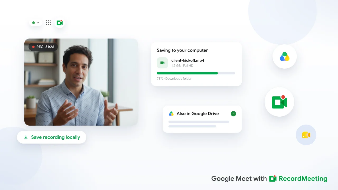How to save a Google Meet recording to your computer