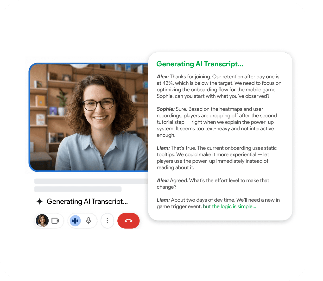 Get Google Meet transcript