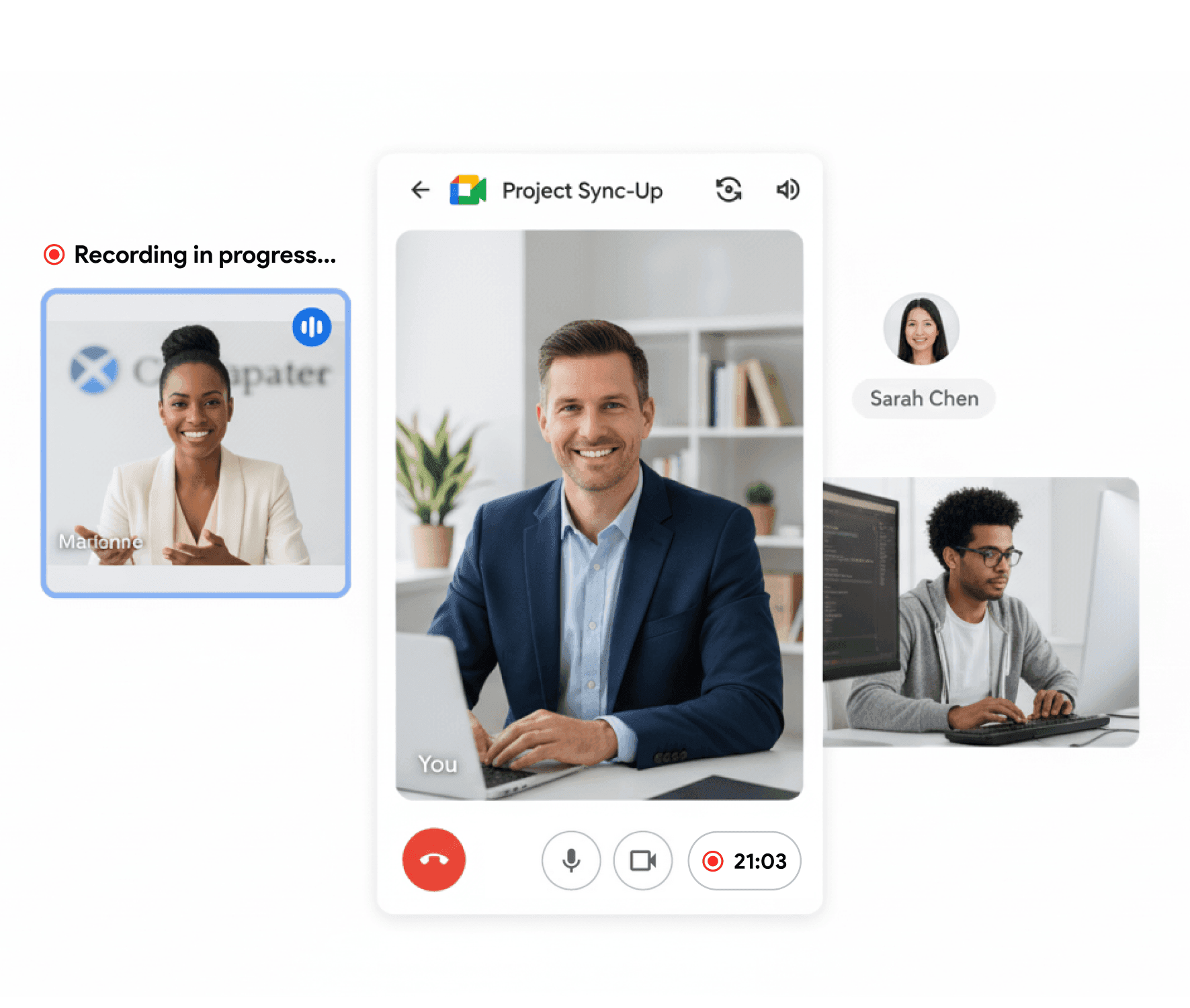 Record Google Meet from my phone